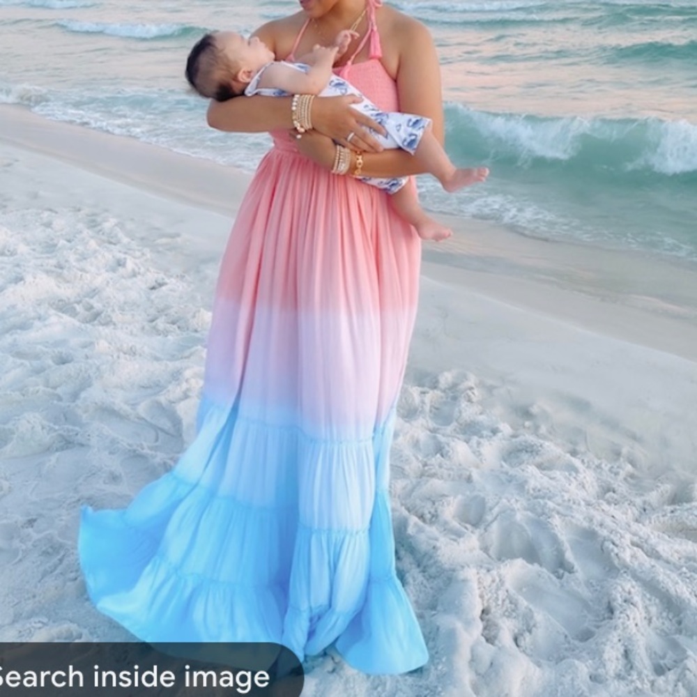 Tiare Hawaii Pink to Blue Ombre Maxi Dress